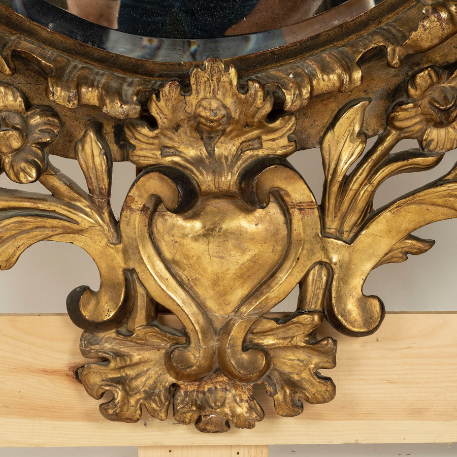 18th Century Spanish Baroque Gilt Wood Mirror