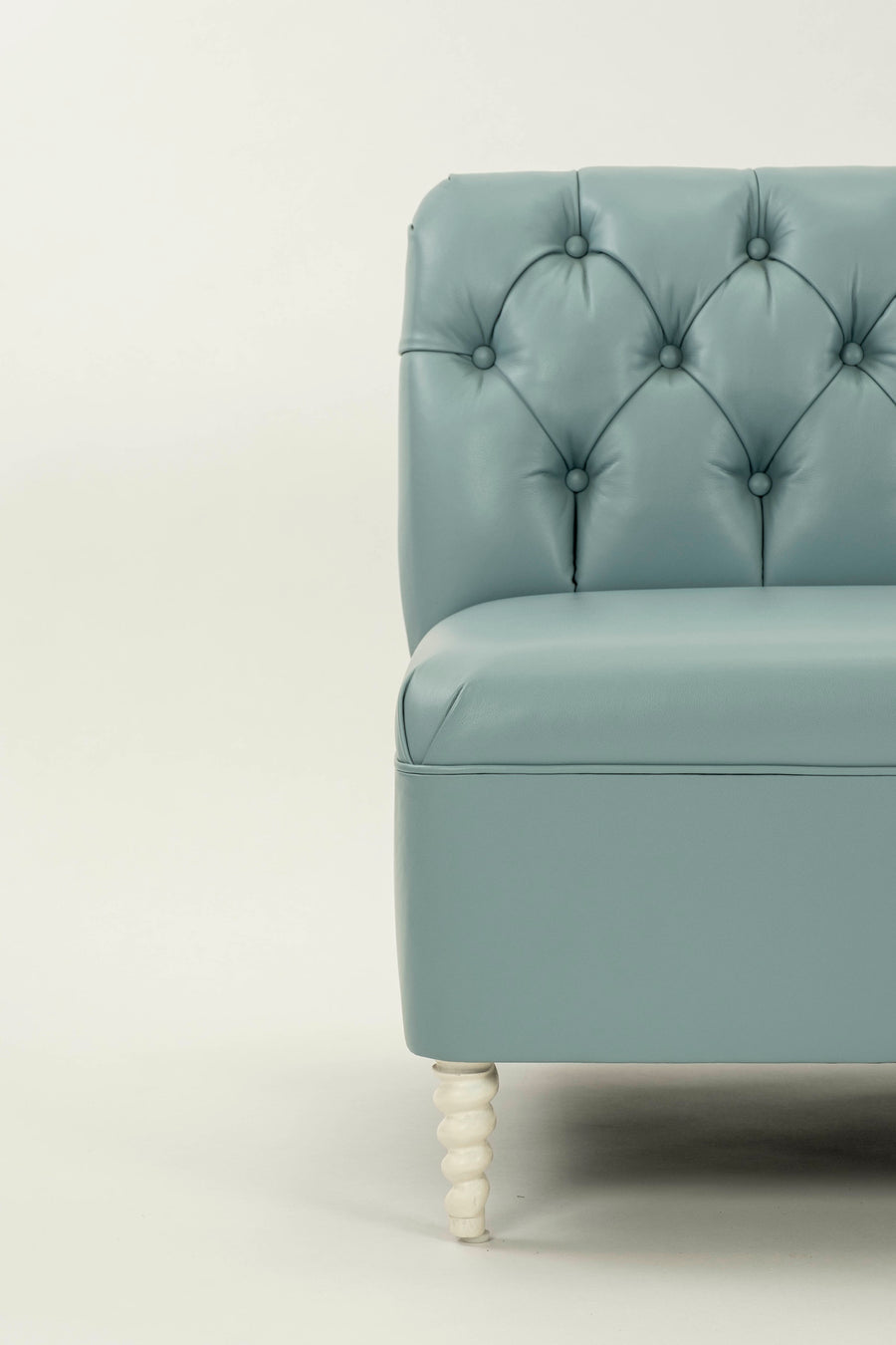 Custom Leather Button Tufted Banquette