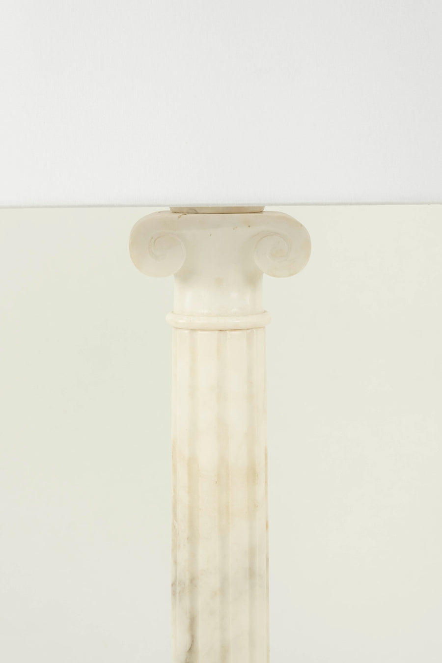 Pair Vintage Ionic Column Marble Table Lamps