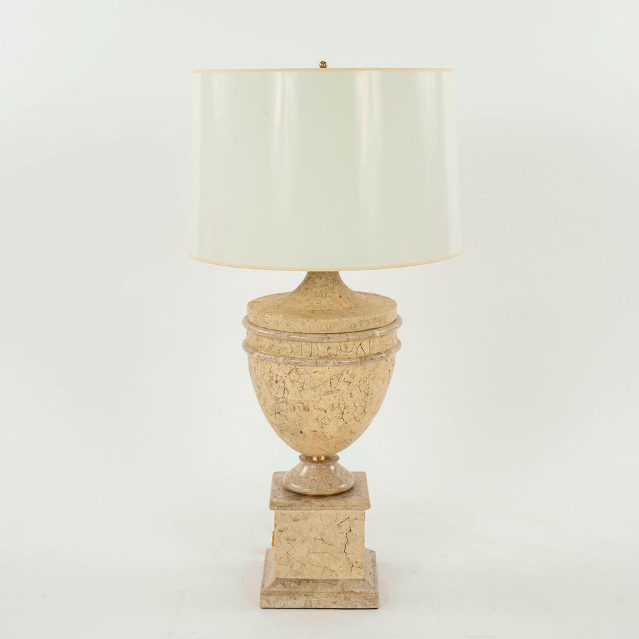 Pair Neoclassical Stone Table Lamps