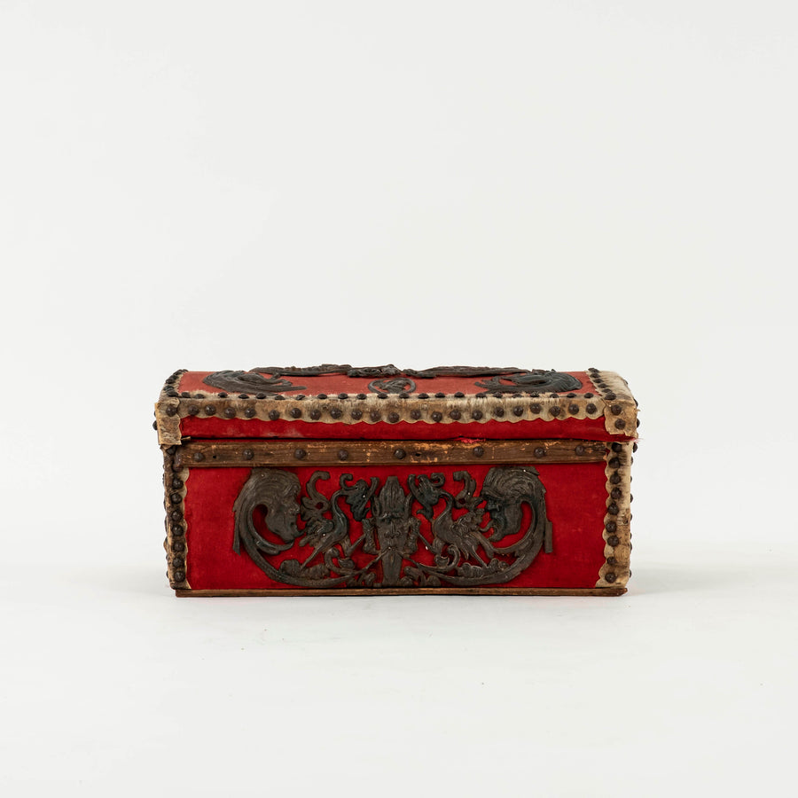 18th Century Louis XIII Red Velvet Box