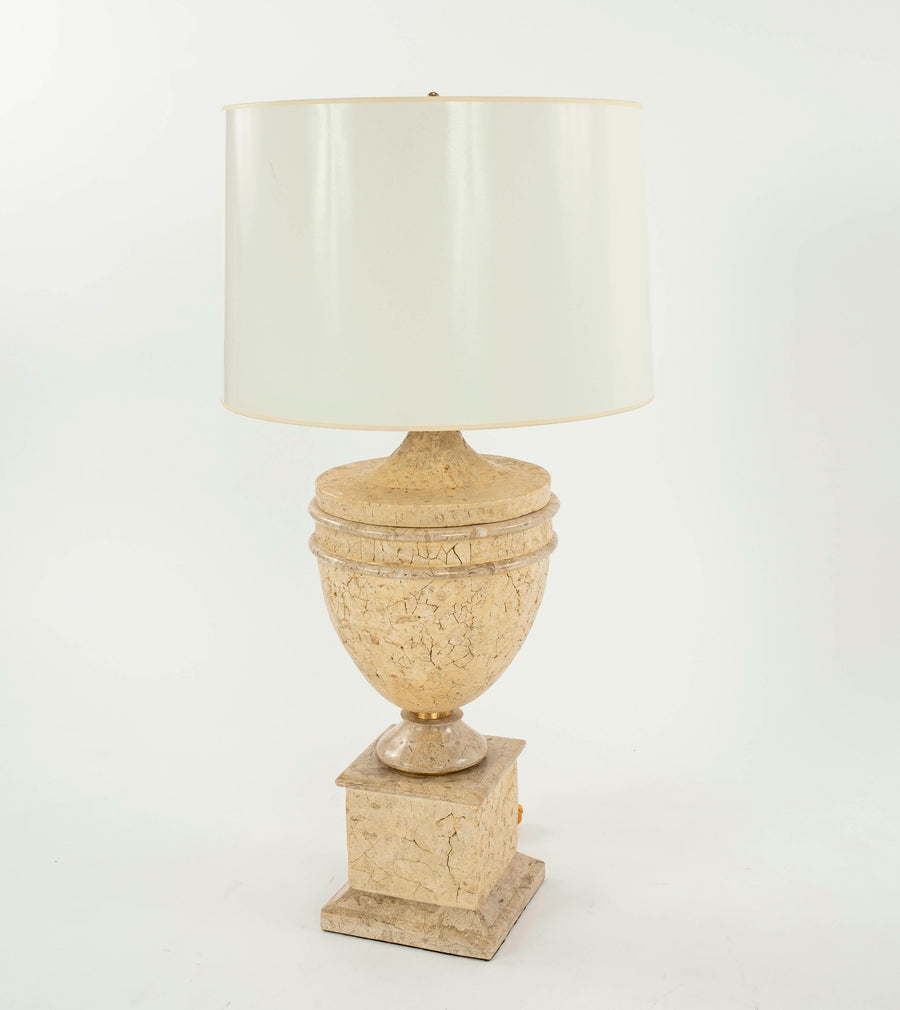 Pair Neoclassical Stone Table Lamps