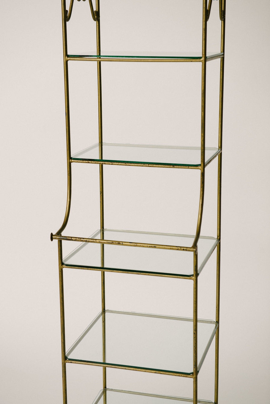 Wood Glass Brass Etagere Book Shelf - Gil & Roy Props