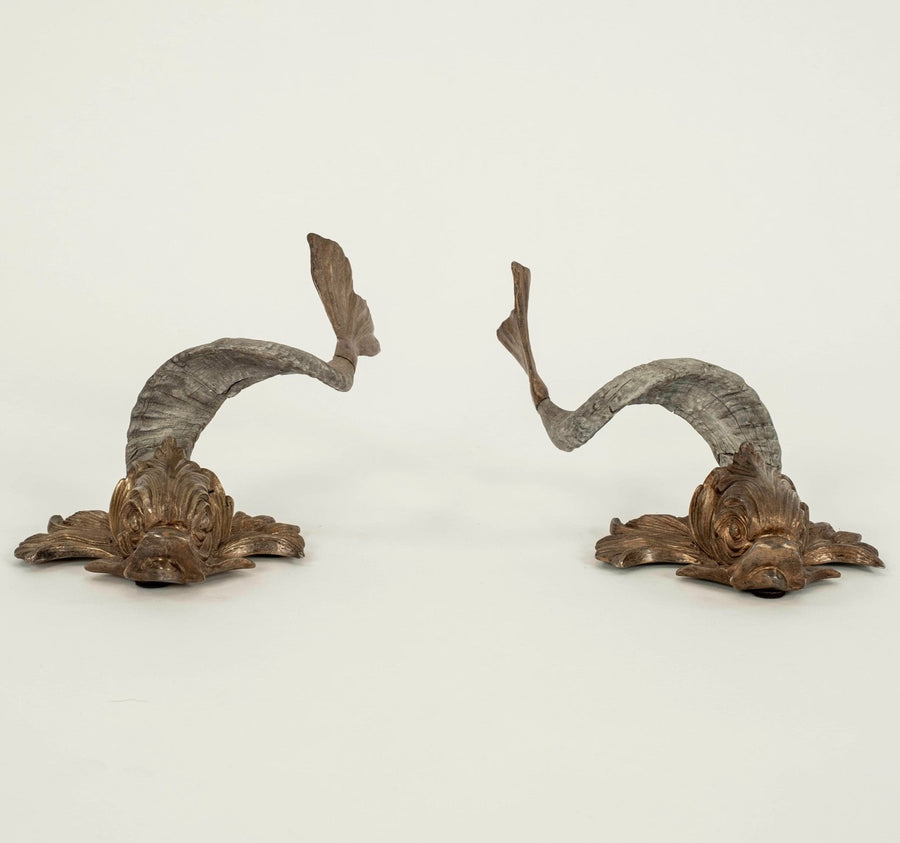 Pair Gabriella Crespi Dolphin Sculptures
