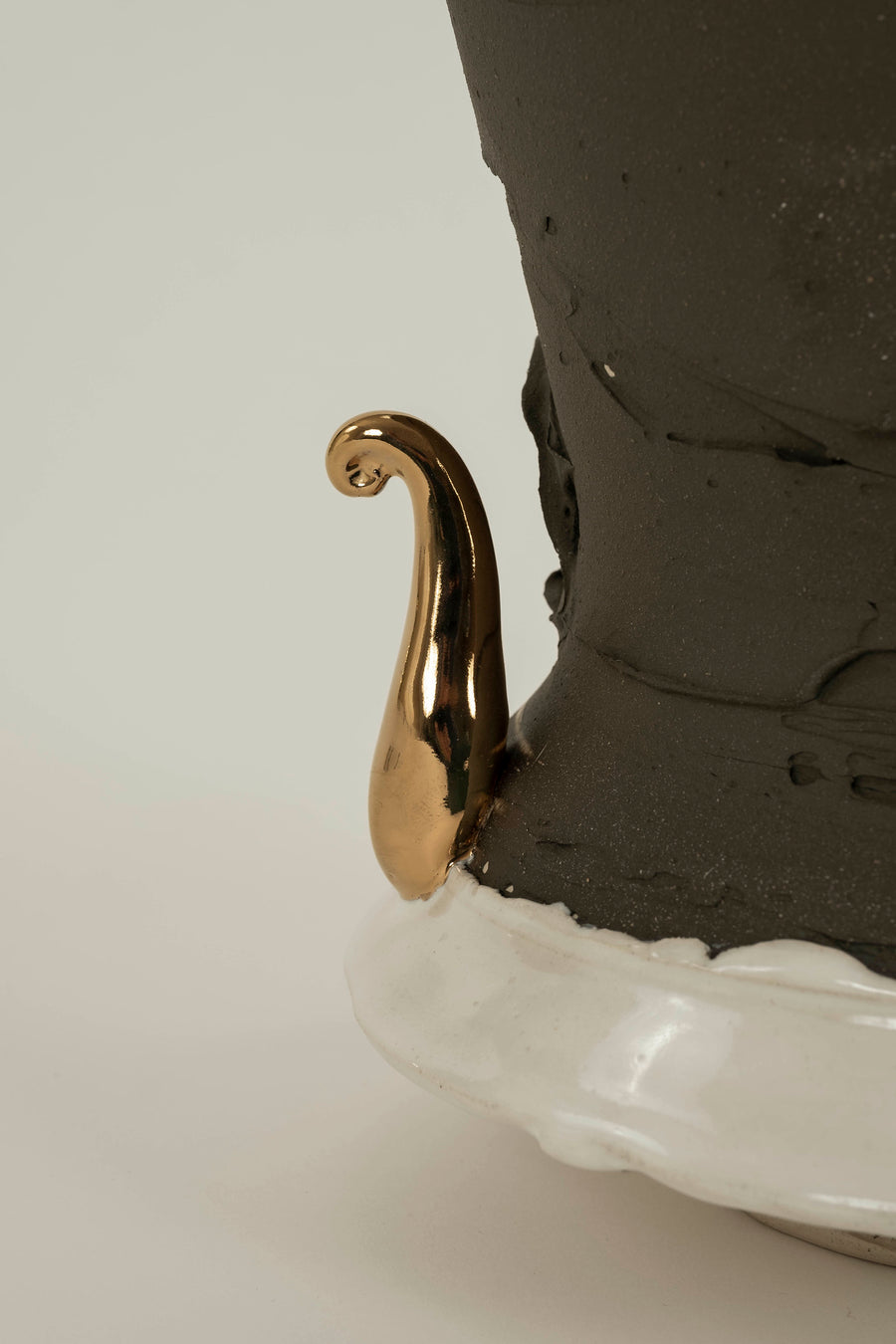 Splash of Gold Gris Porcelain Vase, Chase Gamblin