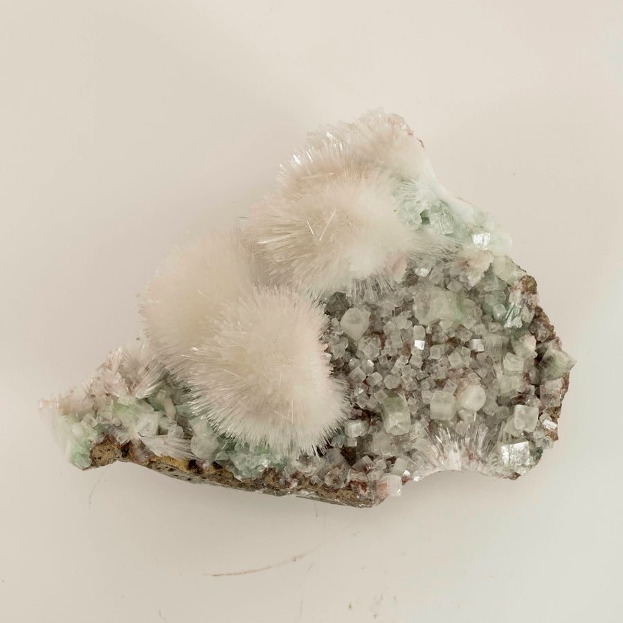 Calcite & Pink Stilbite on Chalcedony Mineral Specimen