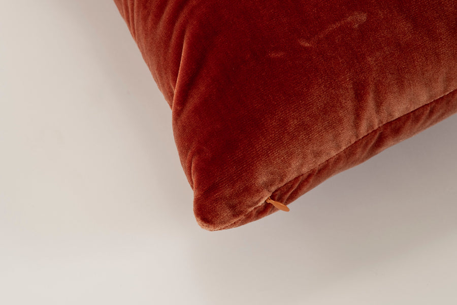 Custom Persimmon Silk Velvet Pillow
