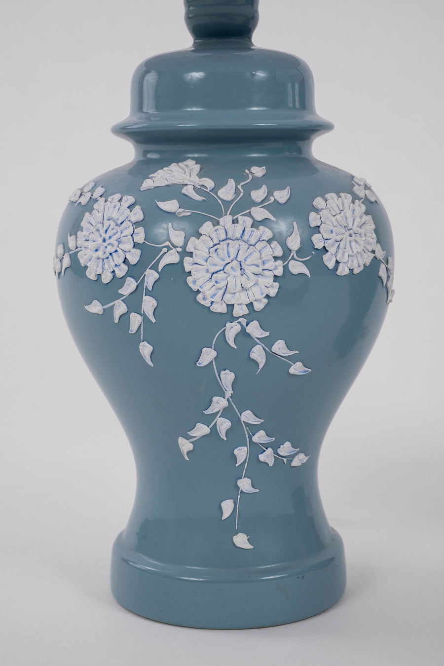 Pair Floral Paste Ceramic Table Lamps