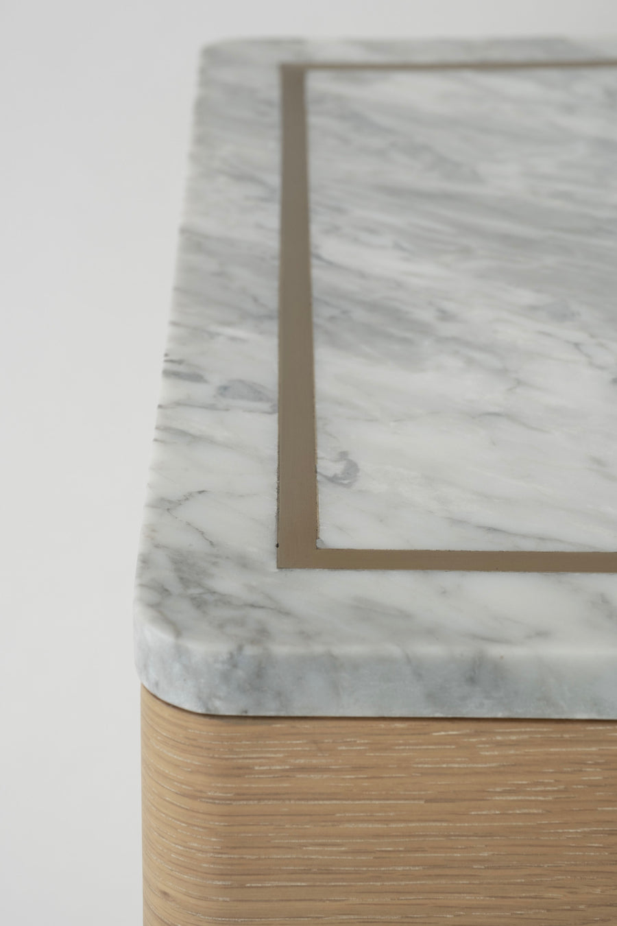 French Oak Marble Nightstand