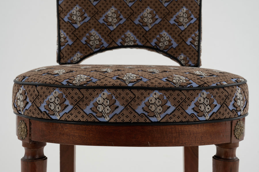 19th Century Louis XVI Style Blair Silk Epingle Chair