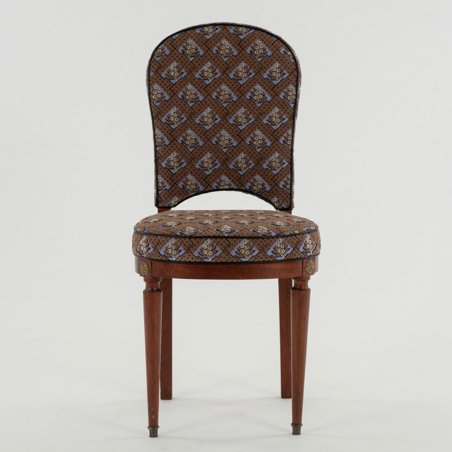 19th Century Louis XVI Style Blair Silk Epingle Chair