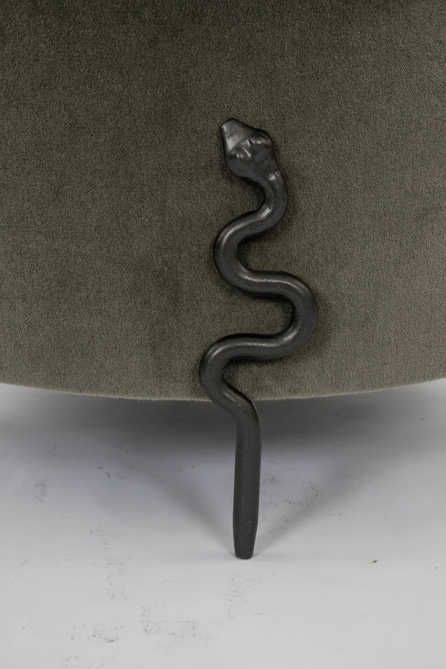 Snake Iron Mohair Ottoman
