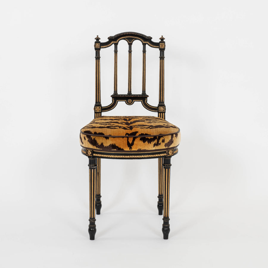 19th Century Louis XVI Style Le Tigre Velvet Music Chair – Moxie