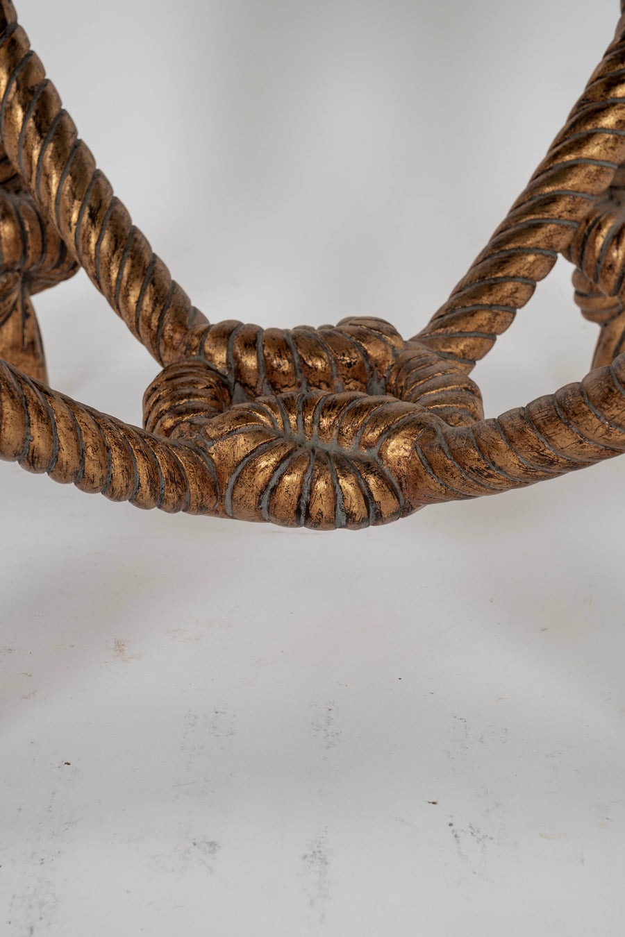 Pair Napoleon III Style Giltwood Rope Stools