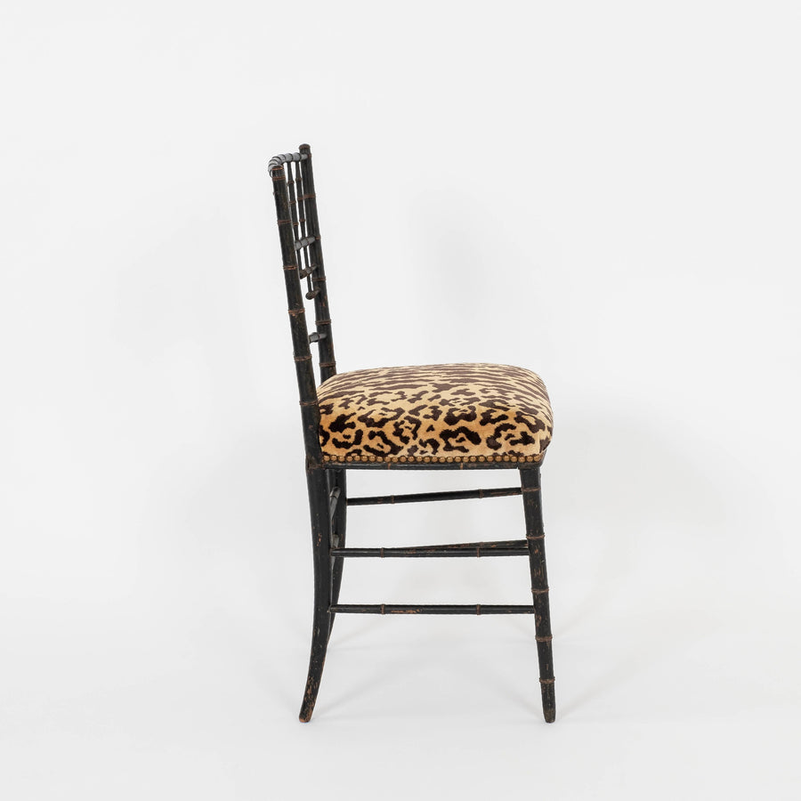 19th Century Louis XVI Style Le Tigre Velvet Music Chair