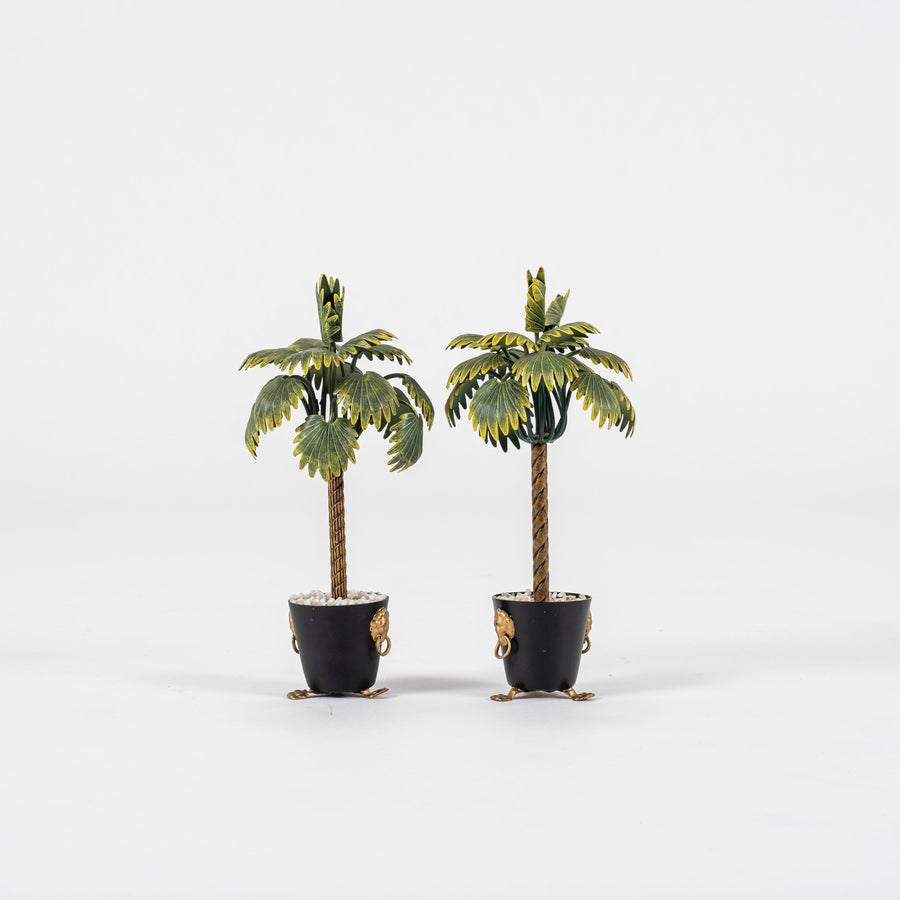 Pair Vintage Tole Palm Trees by Petites Choses