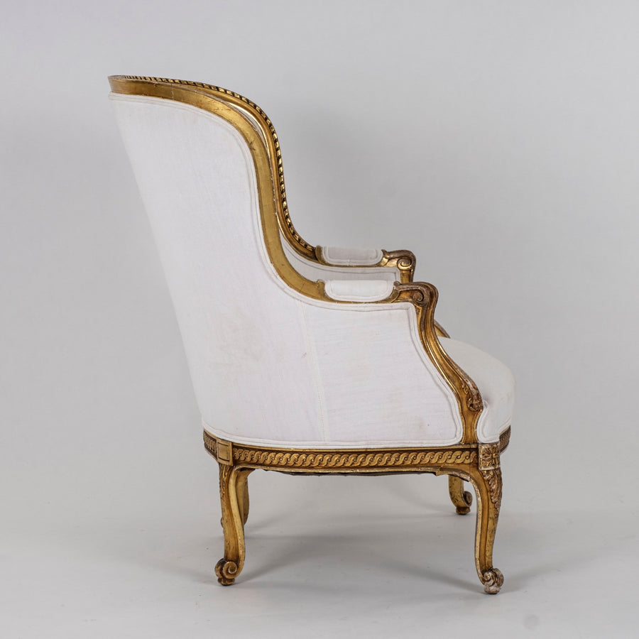 Louis XV Style Giltwood Bergeré Chair