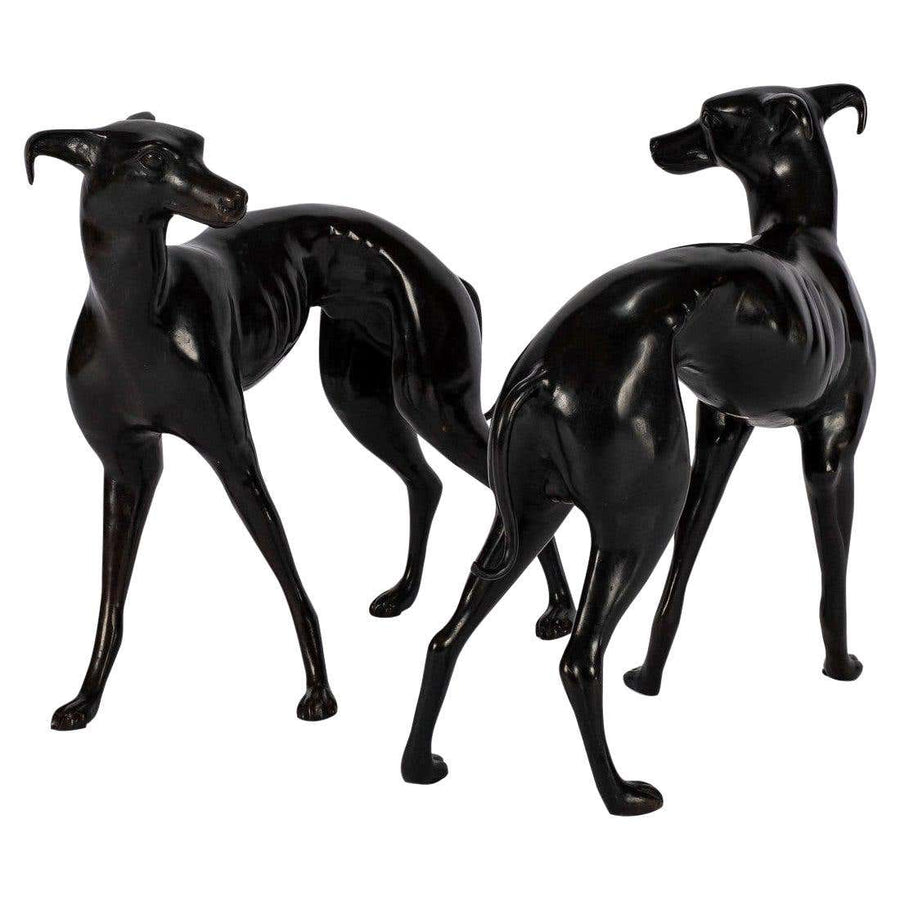 Patinated Brass Italian Greyhounds